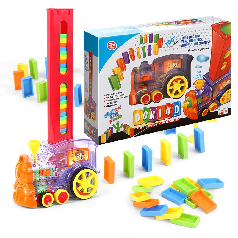 toy train with dominoes