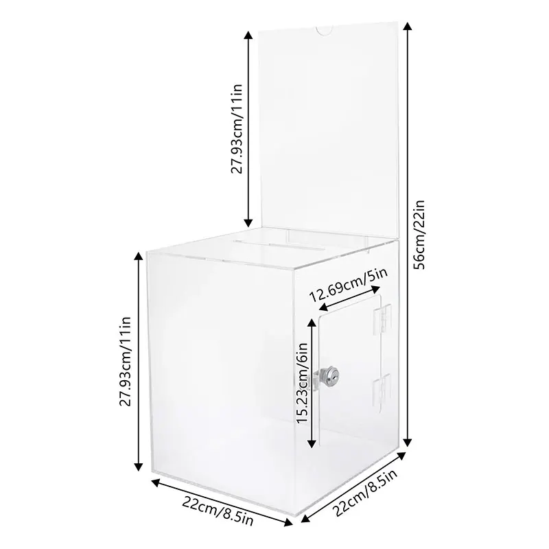 Factory Customized Large Acrylic Donation Voting and Suggestion Ballot Box Display Stand Use Customizable Acrylic Display Stand