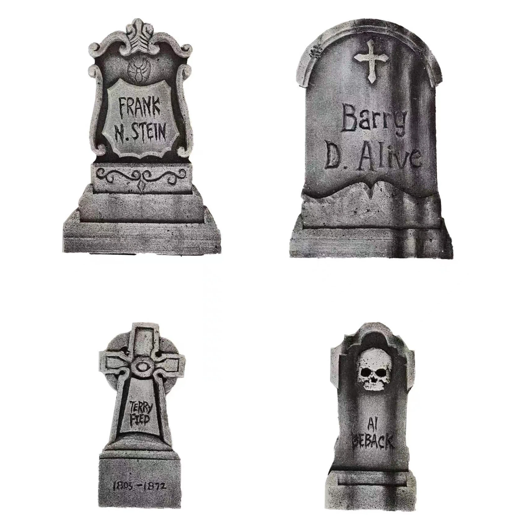 Custom Party High Quality Horror Tombstone 2024 New Vivid Funny Color Box Halloween Decoration For Outdoor