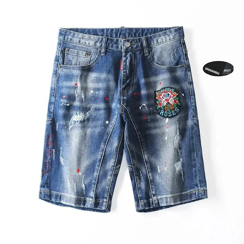 Wholesale fashion style cotton stretch straight classic jeans men's denim shorts Breathable men's casual shorts