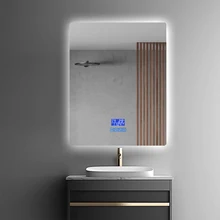 Smart Anti Fog Backlit Lighted Bath Mirrors Touch Screen Led Mirror Frameless Bathroom Vanity Mirror For Hotel