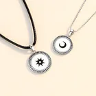 Jewelry PONEES Wholesale Women Jewelry Custom Sun And Moon 925 Sterling Silver Pendant Necklace For Couple