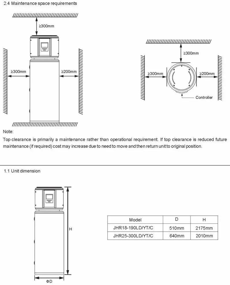 Water Heater, JIADELE, 300L, R290 - detail 6