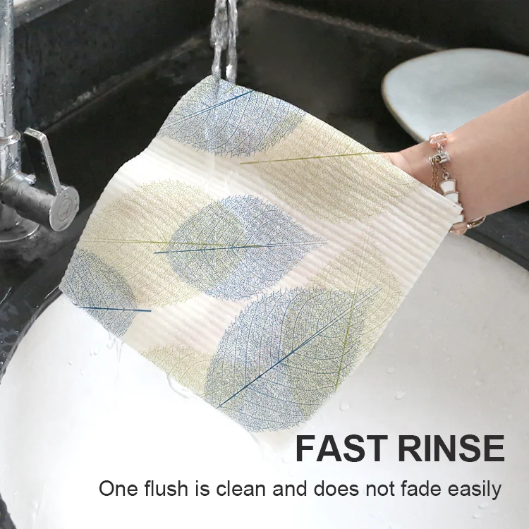 Gloway Premium Quality Own Design Printed Eco-Friendly Natural Swedish Cellulose Sponge Cloth Kitchen Towels Swedish Dishcloth