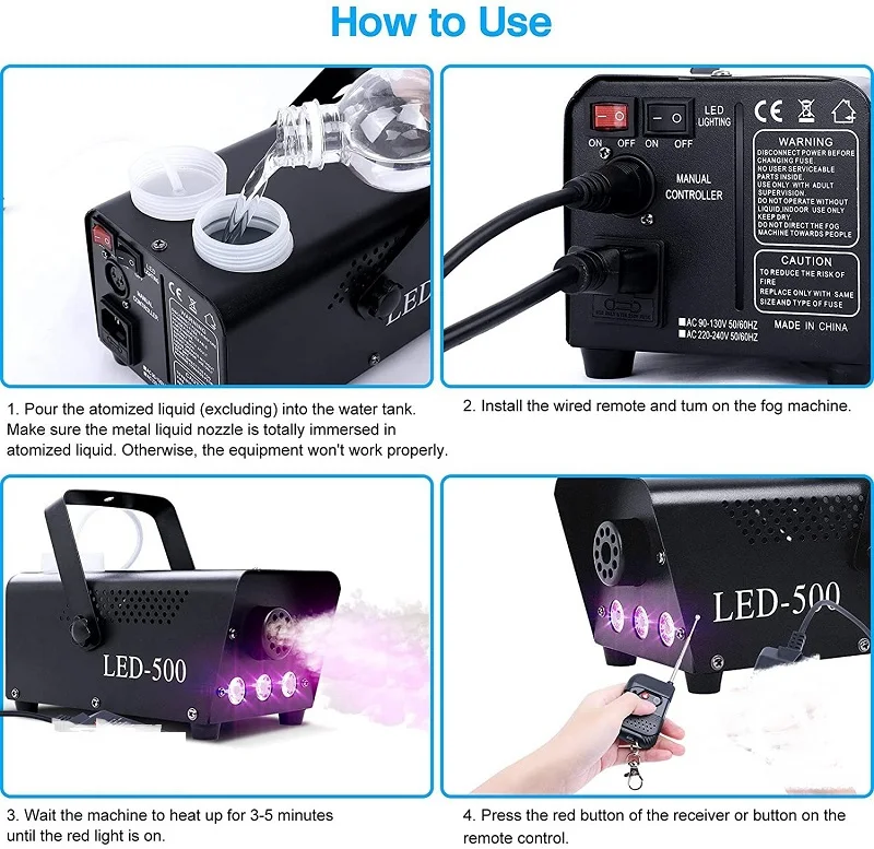 Dj Fog Machine Smoke Machine 400w 500w With Wired Remote Control Wedding Disco Party Smoke