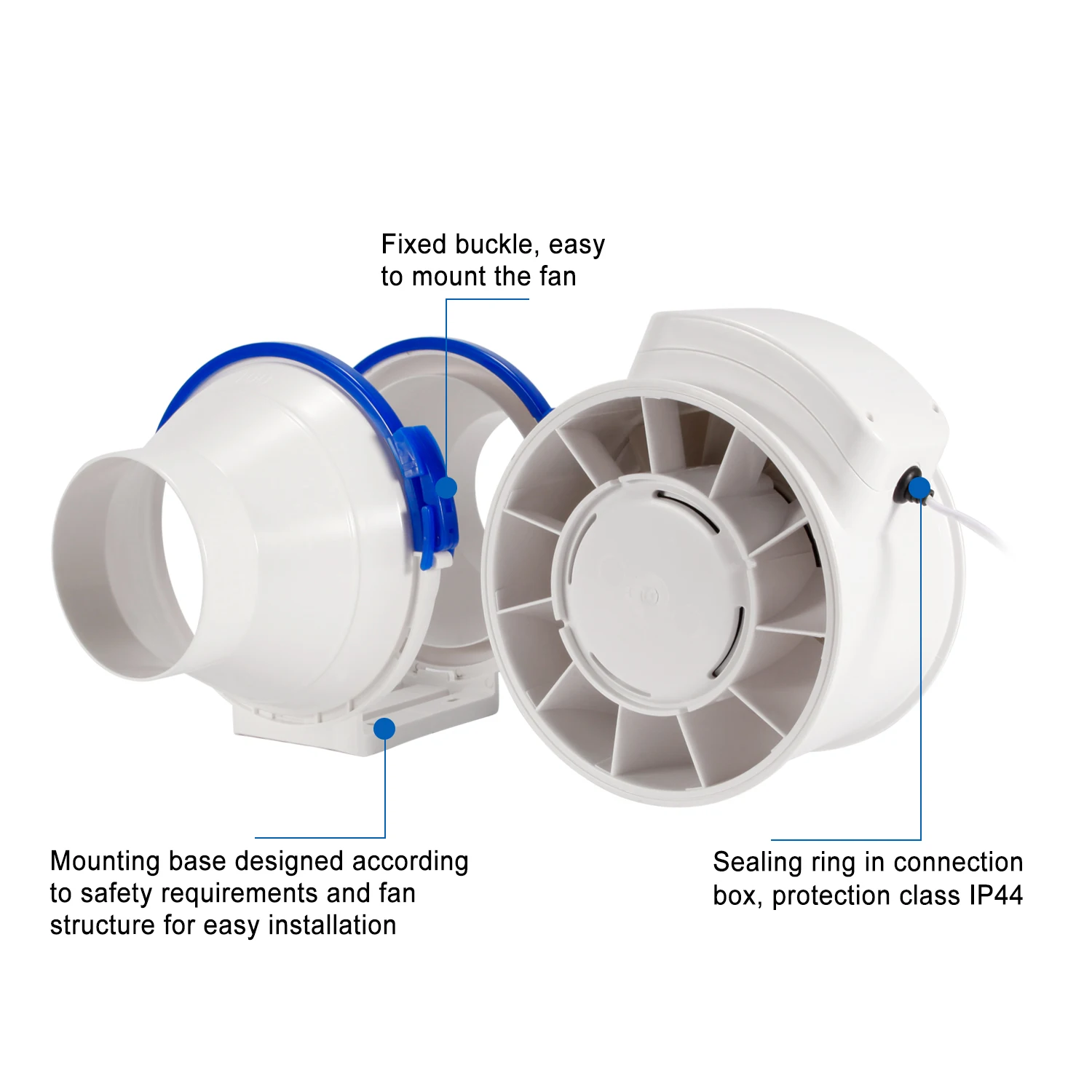 Inline Centrifugal Duct Extractor, 220-240V, Corded Electric - detail 18