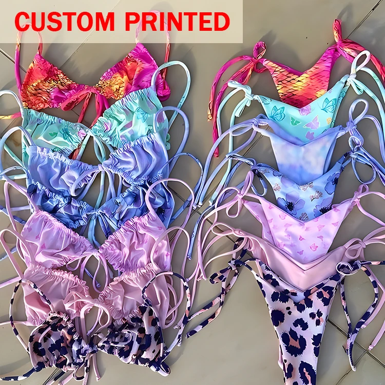 Oem Factory Custom Printing Mature Bathing Suit Oem Woman Brazilian