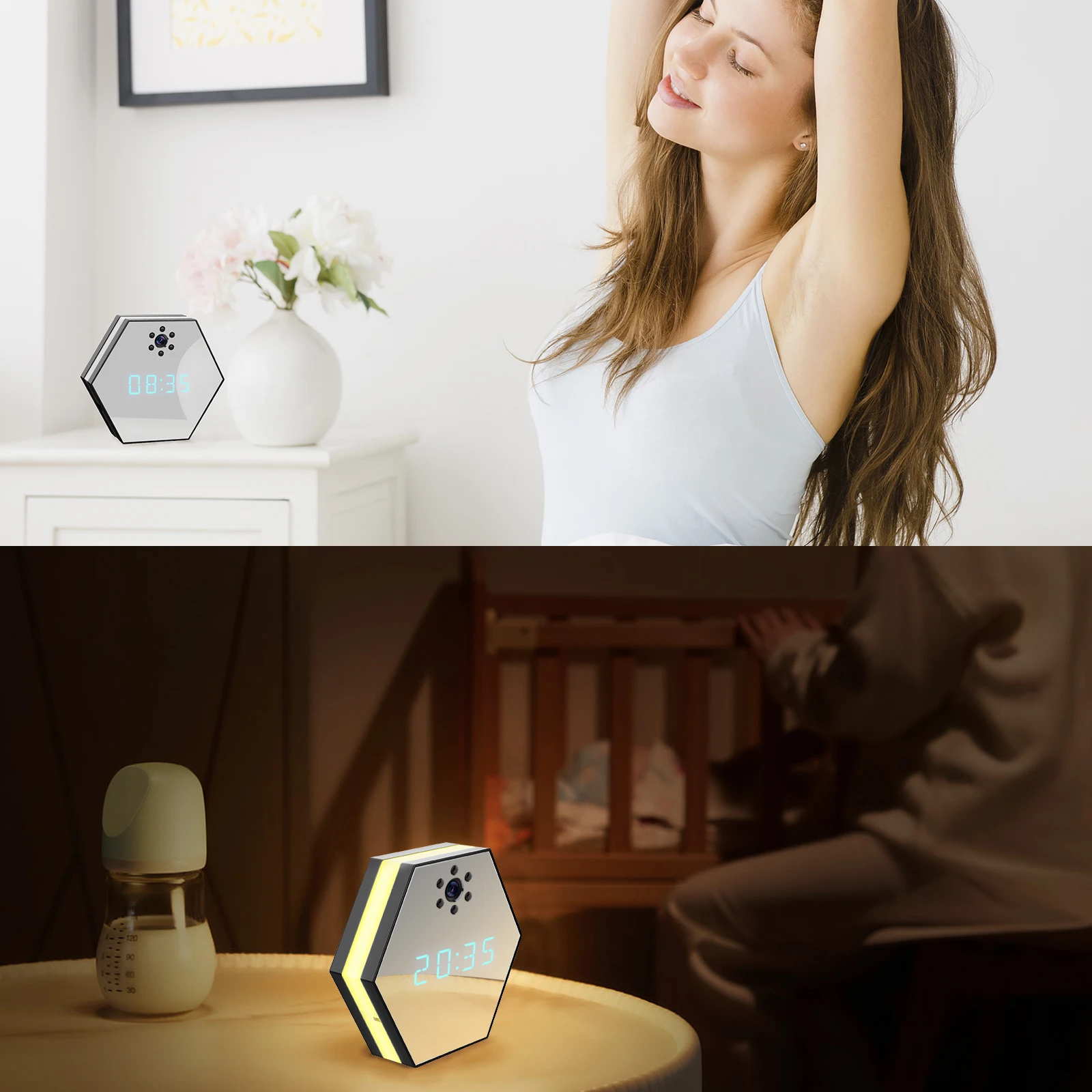 Z17 Clock 2MP IWFCAM APP WIFI security ip camera Wireless Battery Powered WIFI Camera Mini WIFI Diamond Clock Camera