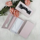 Eyelash Eyelashes B545 Wholesale Make Your Own Eyelash Box Custom Logo Empty Pink Eyelashes Packaging Box With Window