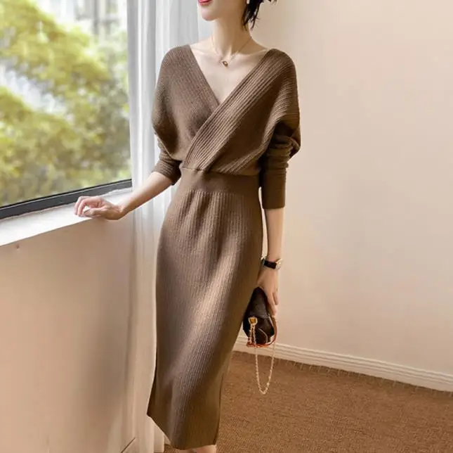 2020 women elegant cross v neck dots print casual pleated mini dress female lantern sleeve dresses stylish vestidos mujer DS3137 main image 1