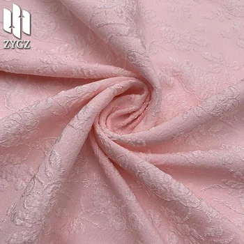Embossed jacquard fabric elastic bright silk bubble jacquard woven fabric polyester spandex fabric wholesale