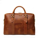 Leather Bag LuoJia Crazy Horse Leather Briefcase Messenger Bag Leather Laptop Bag For Men
