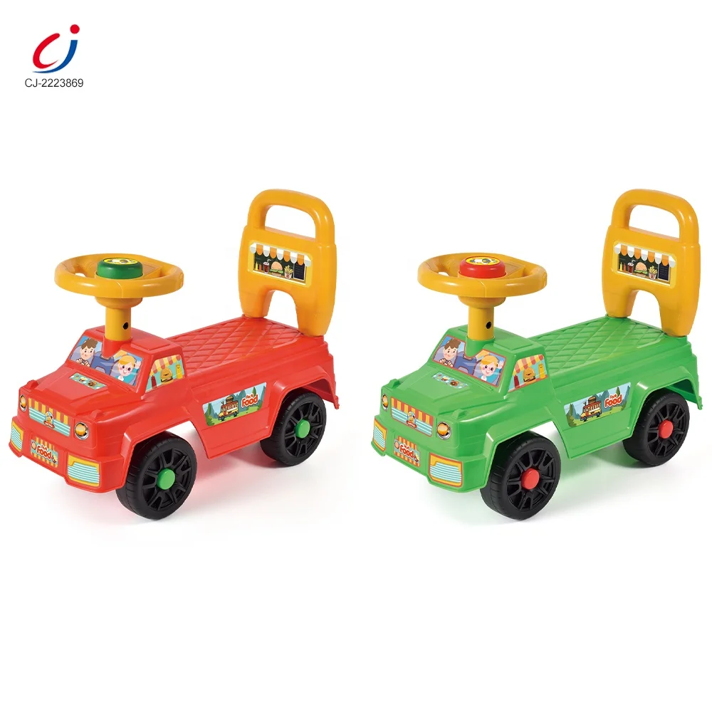 Chengji juguetes baby ride on car toys slide 4 wheel cheap price kids sliding drive baby ride on toy car with BB steering wheel