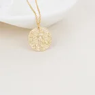 Silver Pendant Silver 925 Necklace Custom Women Gold Plated 925 Sterling Silver Jewellery Round Pendant Necklace For Gift