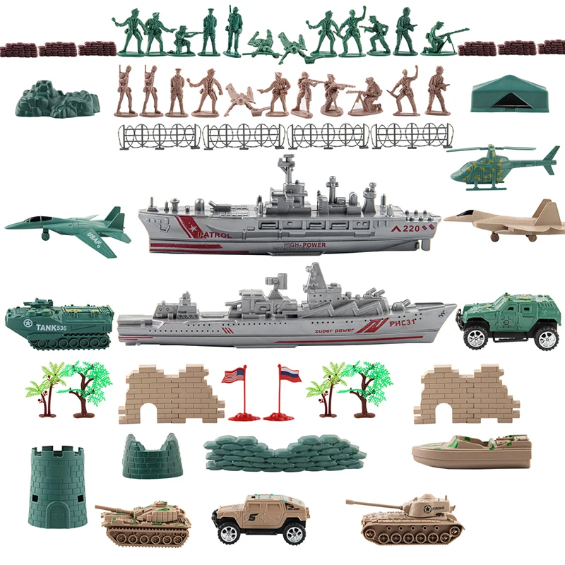 539 pcs Military Ship Model Soldiers Weapons Set Building Blocks Army War 