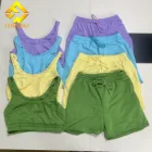 2021 New Arrivals Summer Fashion Sweet Sleeveless Top With Short Pants 2 2 Piece Set Women
