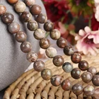 Beads Stone Loose Beads Natural Stone Flower Jasper Agate Round Loose Beads For Jewelry Making Bracelet