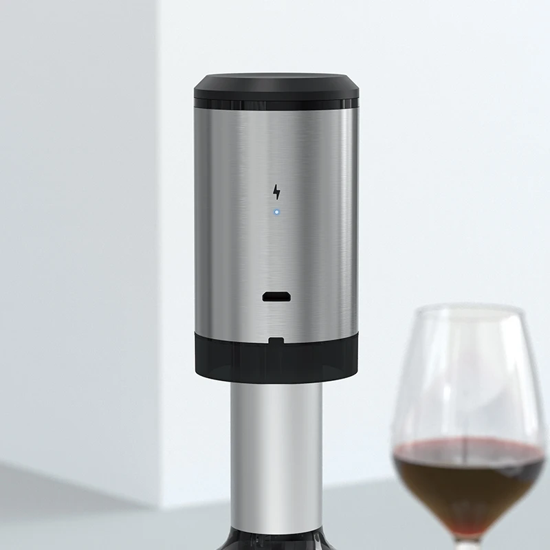 Hot Sale Eco-Friendly Stainless Steel Wine Vacuum Stopper with Electronic Saver Plug Modern Indoor Design Smart Type