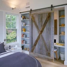 Door Sliding Wood Door Wholesale "X" Interior Wood Lifting Sliding Barn Door With Sliding Door Stained Hardware Kit