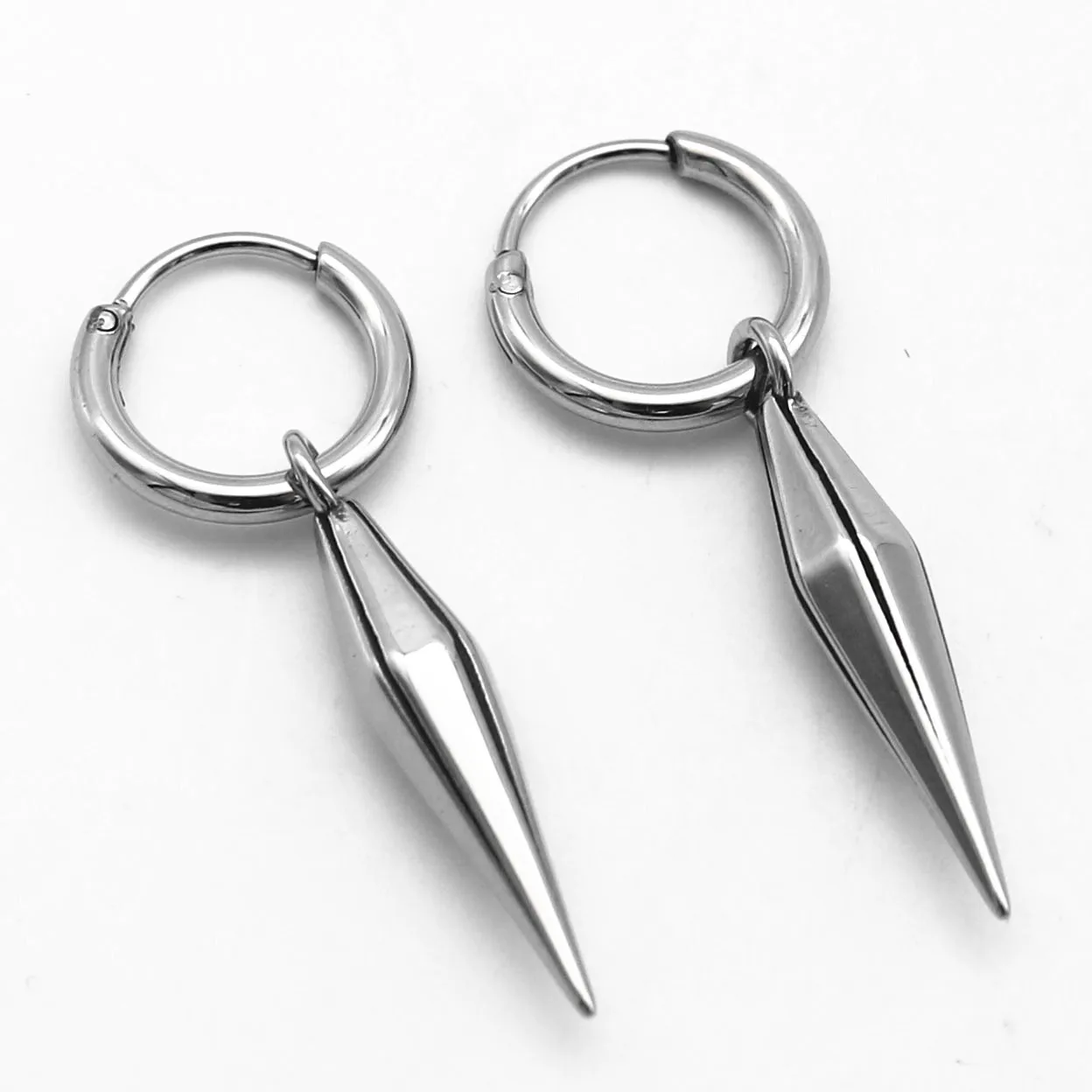 Large Hoop Exaggerated Silver Awl Earrings