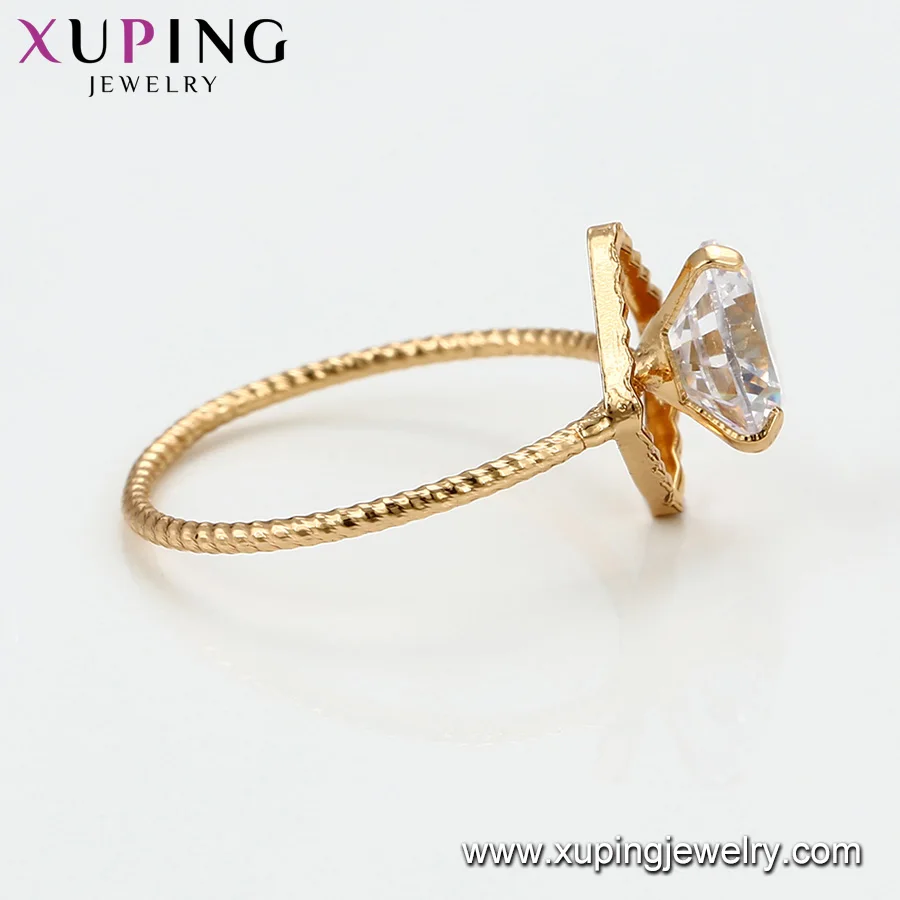 15493 Xu Ping jewelry simple temperament design single diamond 18K gold charm jewelry environmental protection copper ring
