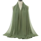 Wholesale The Newest Design Fashion Solid Color Chiffon Wrap Scarf Muslim Hijab Scarf For Lady