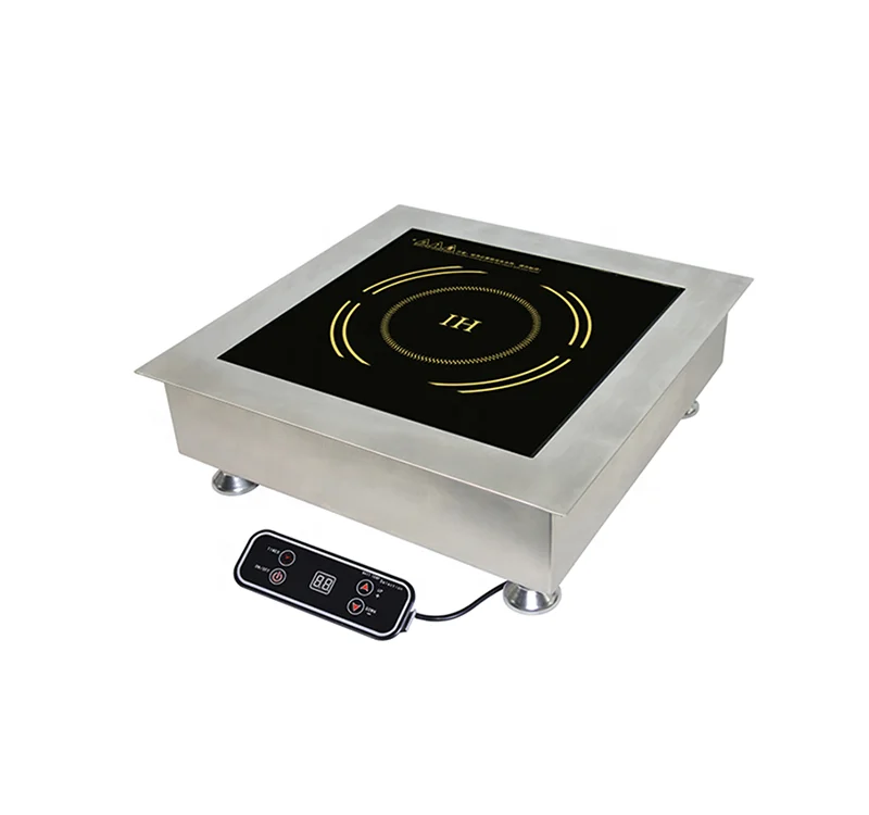 Ronde électrique magnétique Cuisinière à Induction 1200W intégré Mini HOB ​​brûleur Commercial étanche Hot Pot Cuisinière Poêle,Remotecontrol 
