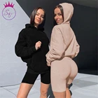 Clothes Women Fall Clothes 2020 Solid Color Long Sleeve 2 Piece Jogger Set Women Hoodie Sets Women
