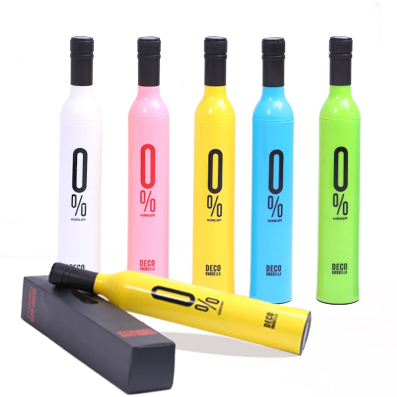 New Design Personalized Customized Bottle Shape Gift Advertising Wine Bottle Umbrella