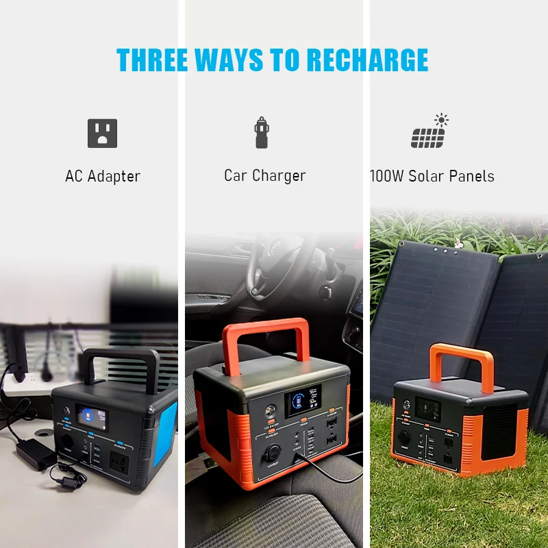 PuFa Portable Power Station 500w 110v 220v Camping Emergency Portable Power Supply Lifepo4 Home Portable Solar Power Station details