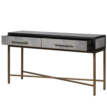 Modern Console Table Wood Gold Brass Entry Metal Console Table With Drawers