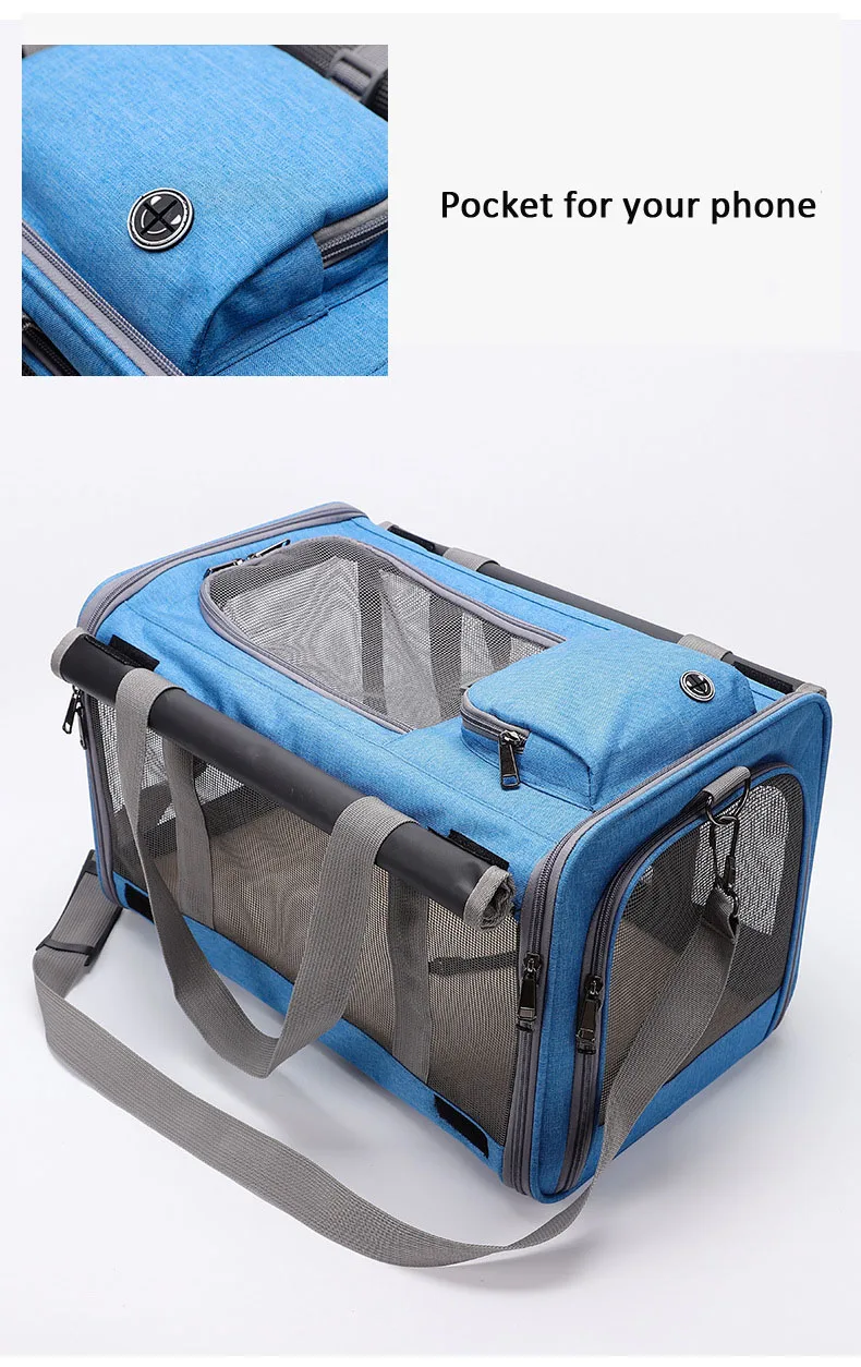 product airline approved large mesh windows washable cat dog sling carrier bag privacy protection for home outdoor travel with small bag-53