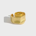 Silver Ring Silverrings Fashion Jewelry S925 Sterling Silver Ring Minimalist Irregular Convex Open-end Ring