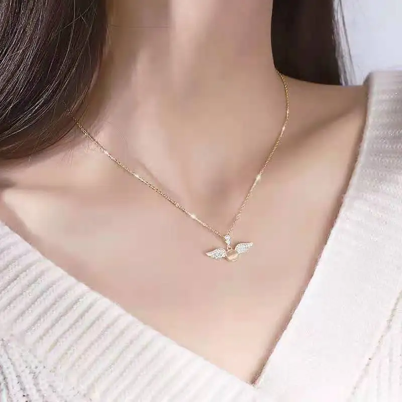 Buy Opal Necklace,Angel Wings Necklace 