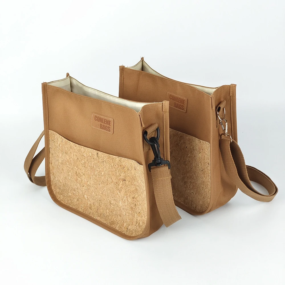 Wholesale Women Outdoor Cork Messenger Bag Cork Shoulder Square Tote Bag Crossbody Sling Bag manufacture