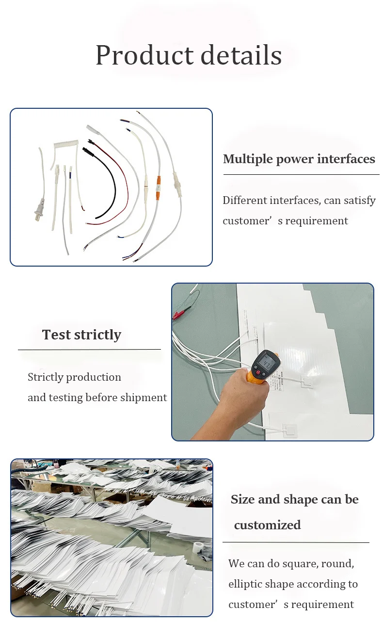 Power-Saving 0.4mm Ultra-Thin Anti-Fogging Solution Rectangle LED Mirror Demister for Bathroom