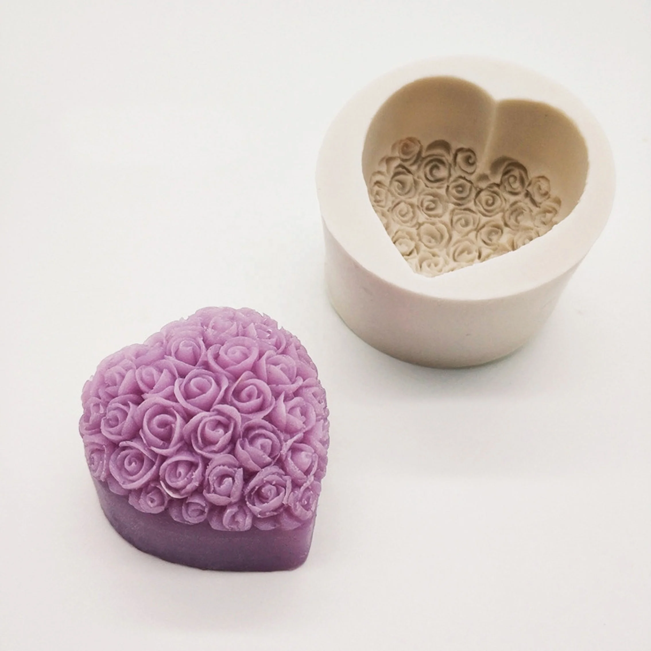 1 cavity heart shaped rose flower 3D non stick silicone cake mold chocolate mold cake tools