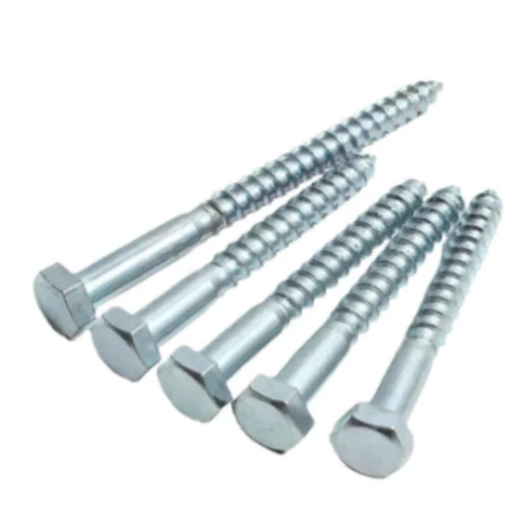 China Wholesale DIN571 Hex Head Wood Screws Self Tapping Screw Zinc Plated Carbon Steel Wooden Screws details