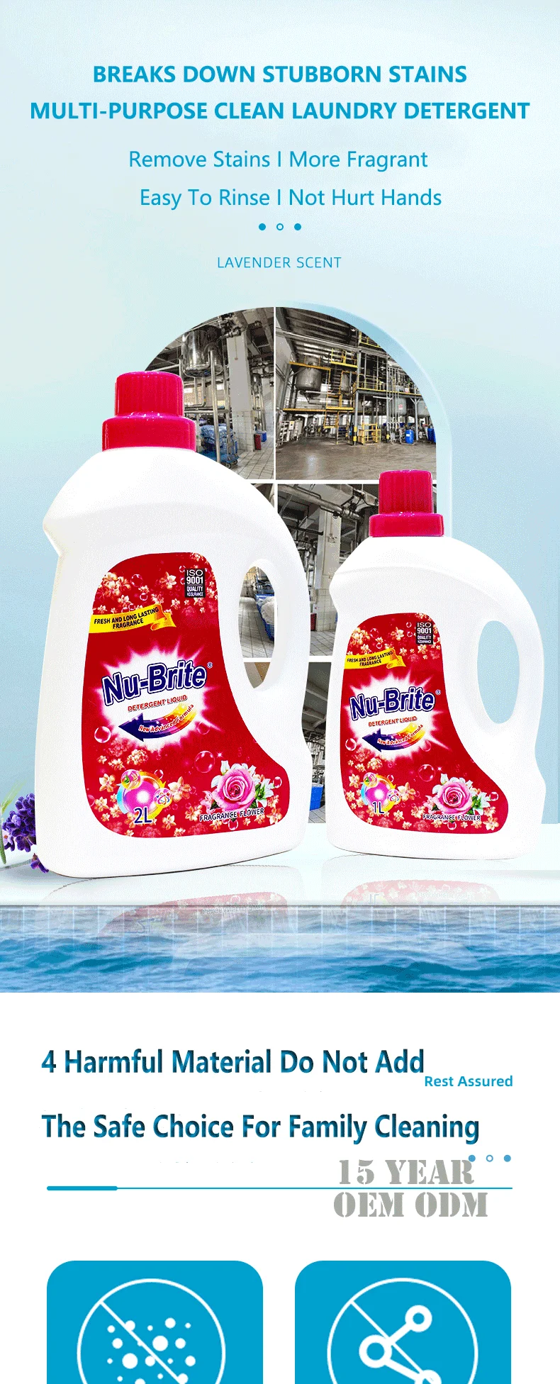 OEM High Quality Eco-Friendly Concentrated Liquid Laundry Detergent in Bulk Disposable for Efficient Clothes Washing manufacture