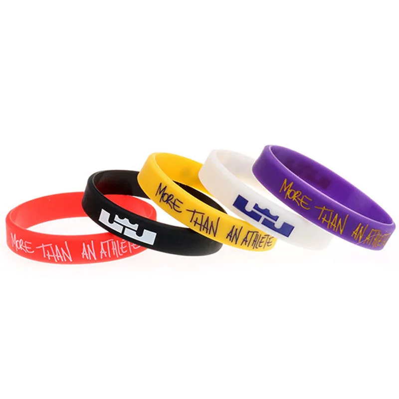 Custom Logo Embossed Print Silicone Wristba Festival Rubber Bracelets for Sports and Music Themes