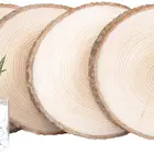 Wedding Decorative Wood Slice 20 Pcs Natural Round Basswood Slices Rustic Wooden Discs Wedding Table Decoration