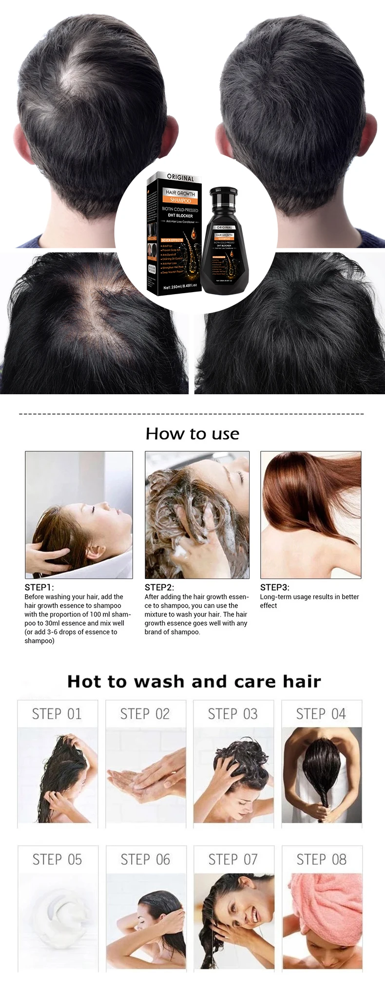 Natural Herbal Shampoo Deep Nourish Repair Hair Root Anti-hair Loss Hair Growth Shampoo