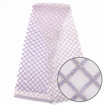 Minimalist style plaid pattern lace fabric wedding dress party decorations Wholesale price lace fabric