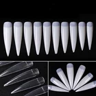 Nail Half Cover EXtra Long Pointed Stiletto Nail Art Tips 500pcs Acrylic False Nail Tips Half Cover