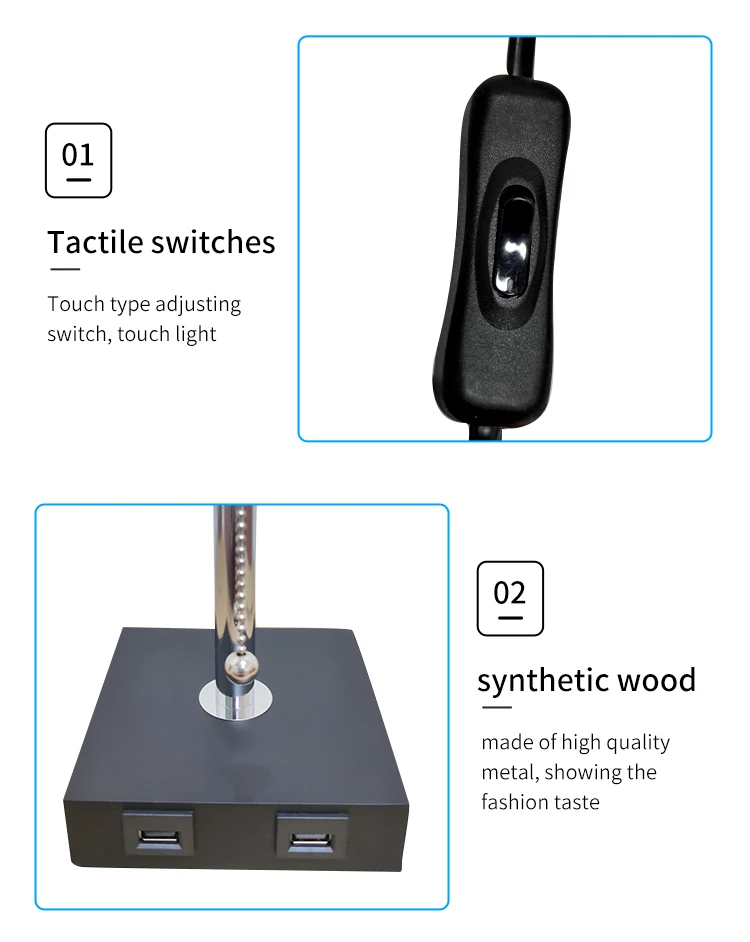 Amazon Linen lamp shade USB hotel living room desk lamp