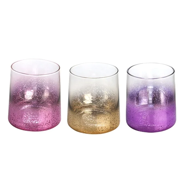 Creative Electroplating Tumbler Cup with 3 Colors High Quality Capacity Hand Blown Lead-Free Glass Cup