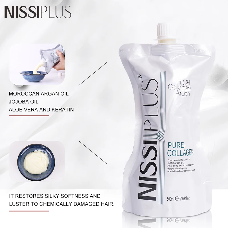 Popular brand nissiplus keratin organic olive essenc Collagen anti-hair Loss Nourishing Hair Mask