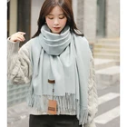 Shawl Ladies Fashion New Solid Color Cashmere Cashmere Shawl Winter Scarf Ladies