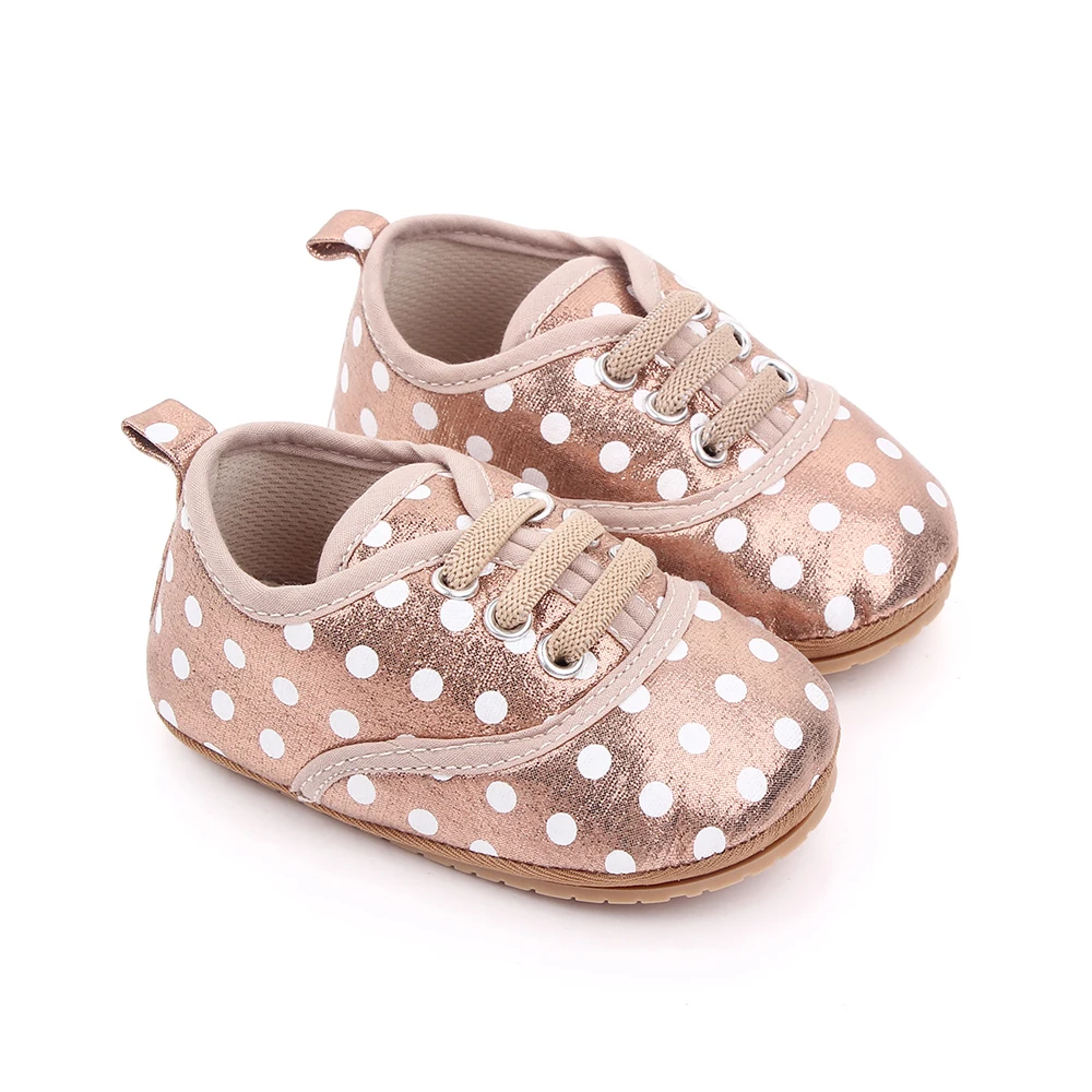 Hot Polka Dot Baby Shoes Non-slip rubber sole newborn toddler shoes unisex manufacture