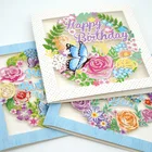 Cards Thanks Card Unique Blank Postcard Insert Gift Customize Blank Floral Laser Cut Birthday Cards
